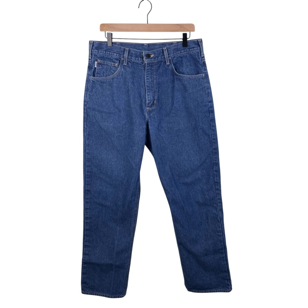 Carhartt Flame-Resistant Signature Denim Jeans Relaxed Fit Size 35 x 32 FRB100